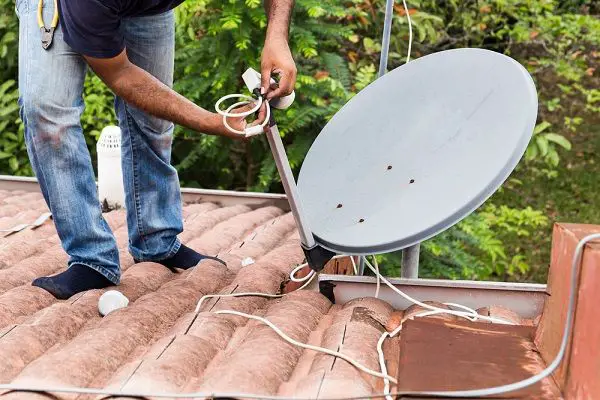 Rimuovere il cappuccio LNB dalla parabola