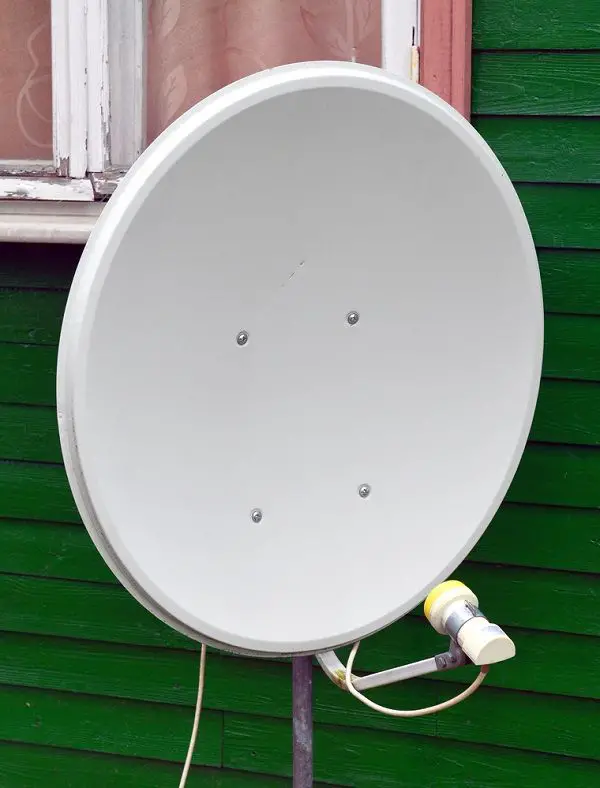 Satellite dish receiving internet