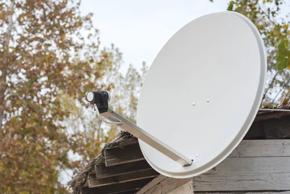 Satellite dish on roof