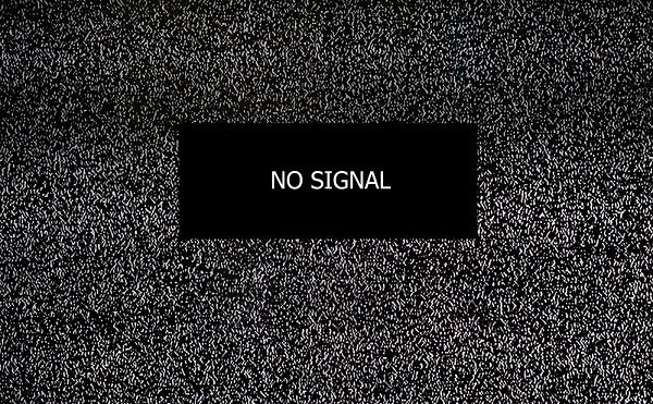TV showing a no signal error