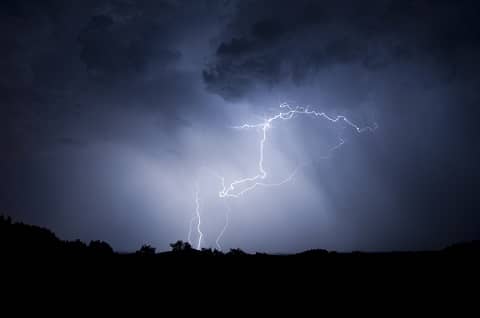 lightning strike during storm