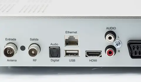 Rear of TV decoder with hdmi inputs